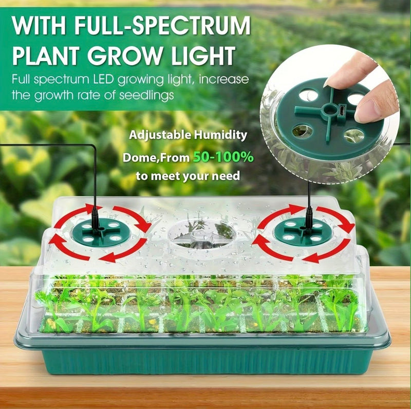 80 Cell Seedling Tray Kit with Grow Light