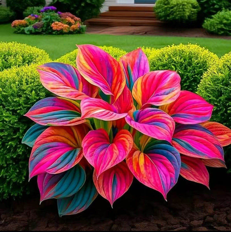 Multicolor Hosta Seeds with Unique Variegated Leaves