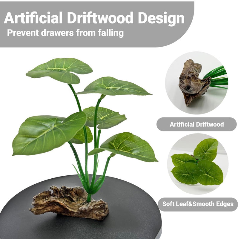 2 Pack Artificial Aquarium Plants with Driftwood