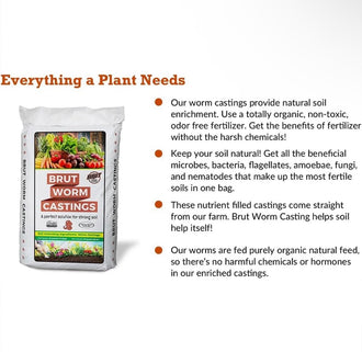 Organic Worm Castings All Natural Soil Builder 30 lb Bag