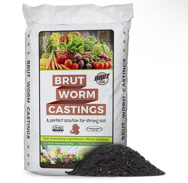 Organic Worm Castings All Natural Soil Builder 30 lb Bag
