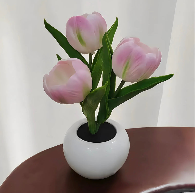 LED Tulip Lamp with Vase