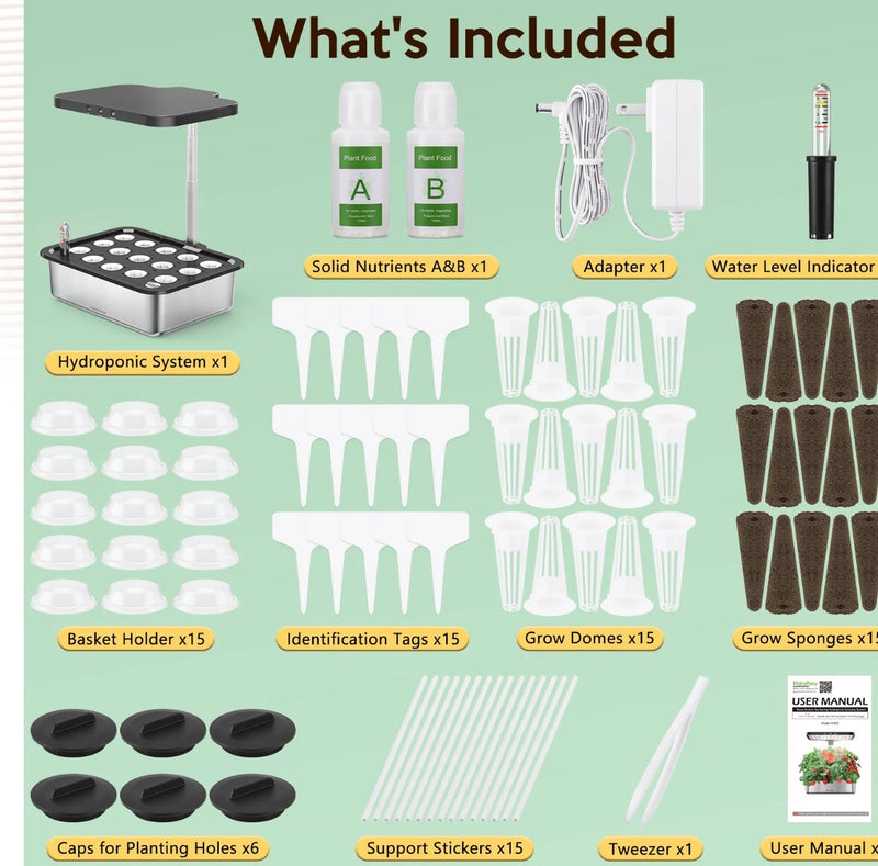Hydroponic Growing System – 15 Pod Indoor Garden