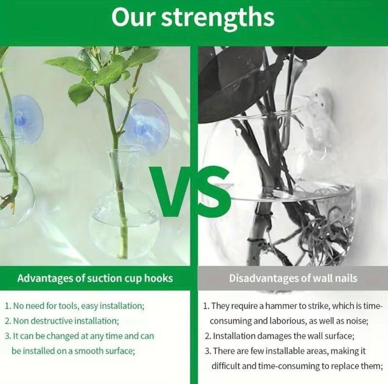 Glass Suction Cup Plant Vases – Set of 4