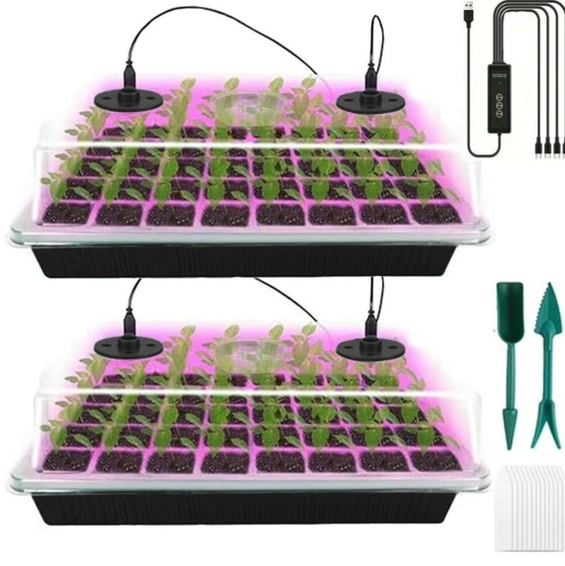 80 Cell Seedling Tray Kit with Grow Light