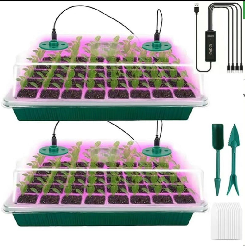80 Cell Seedling Tray Kit with Grow Light