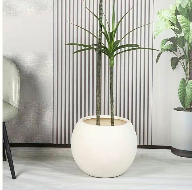 Modern Round Faux Rock Flower Pot