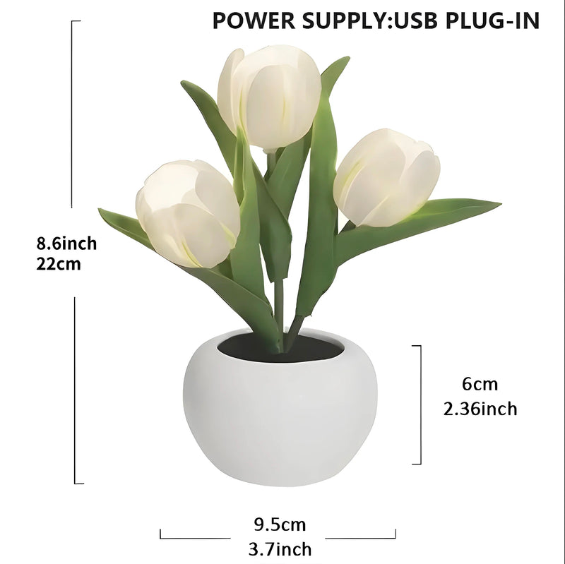 LED Tulip Lamp with Vase