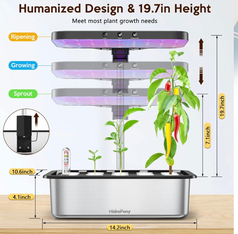 Hydroponic Growing System – 15 Pod Indoor Garden