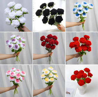 Handmade Crochet Roses, 9pc Set