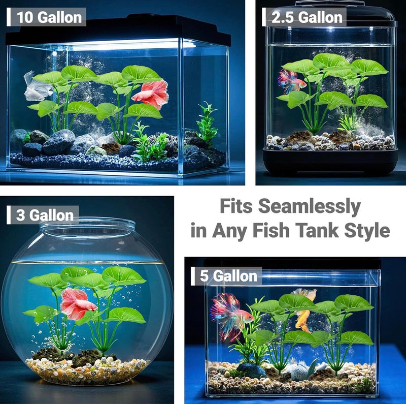 2 Pack Artificial Aquarium Plants with Driftwood