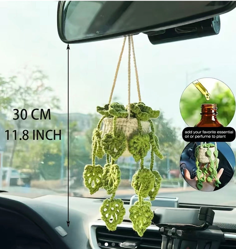 Crochet Plant Car Hanging Ornament