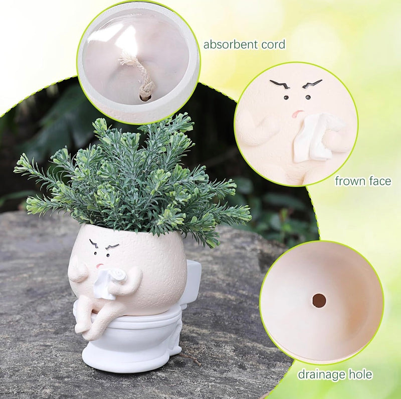 Funny Toilet Self Watering Succulent Planter