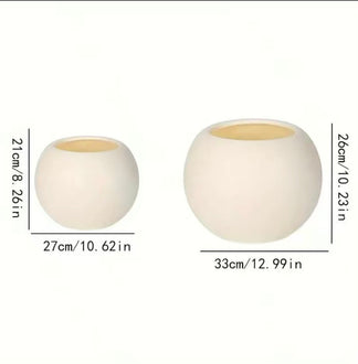 Modern Round Faux Rock Flower Pot