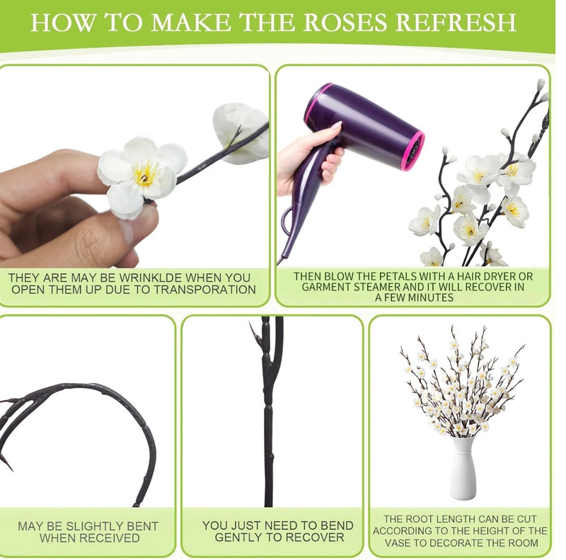 Artificial White Plum Blossoms