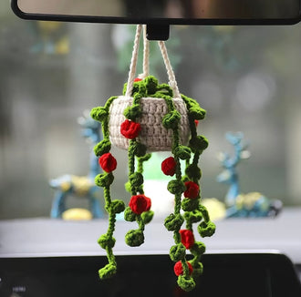 Crochet Plant Car Hanging Ornament
