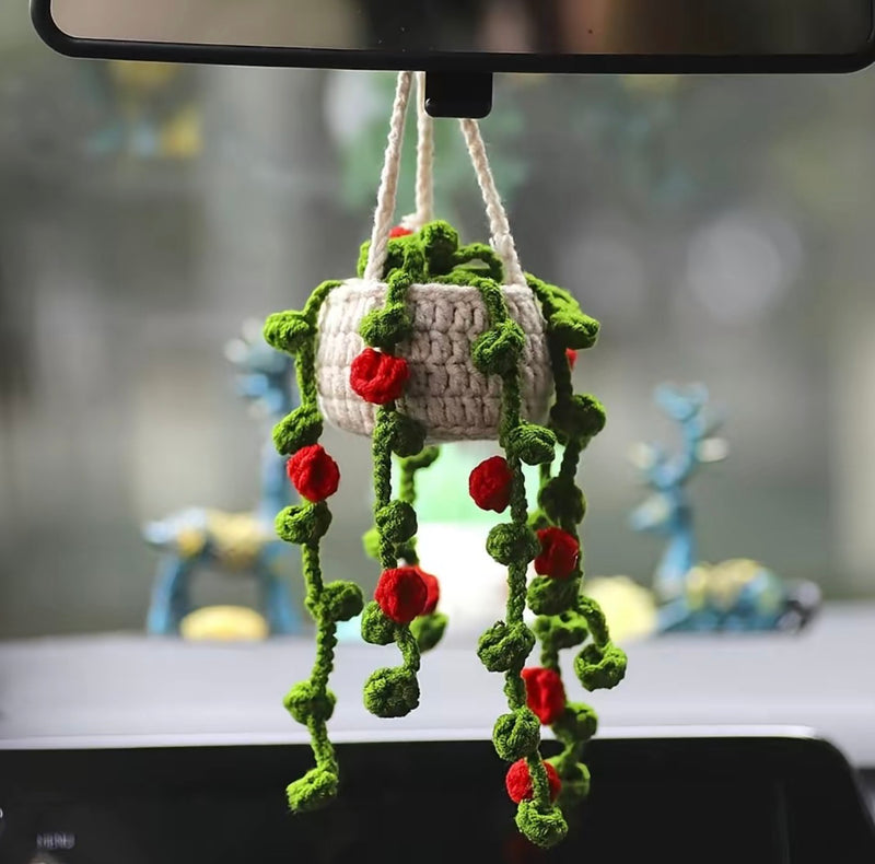 Crochet Plant Car Hanging Ornament