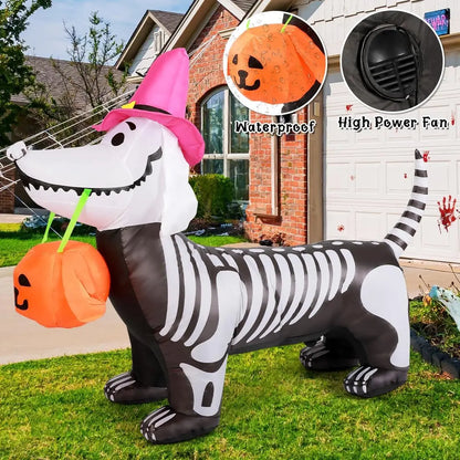 5.7 FT Skeleton Dog Halloween Inflatable