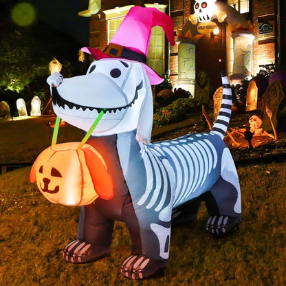 5.7 FT Skeleton Dog Halloween Inflatable