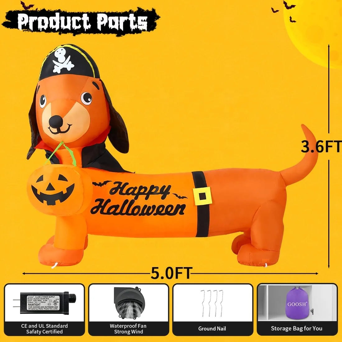 5 FT Halloween Dog Decoration Inflatable