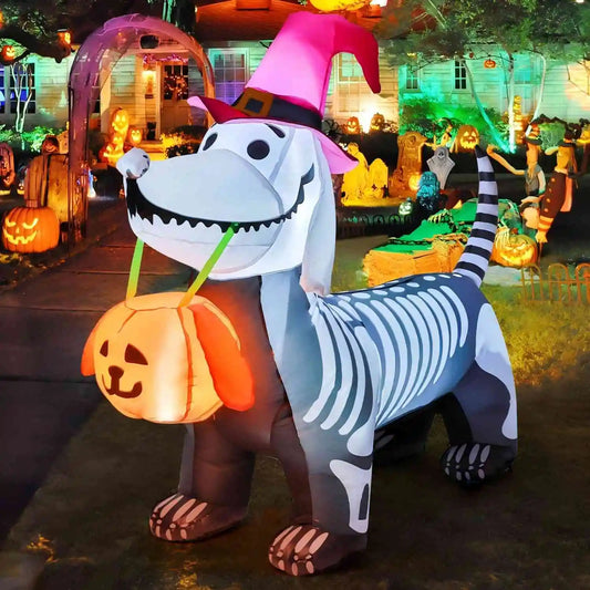 5.7 FT Skeleton Dog Halloween Inflatable