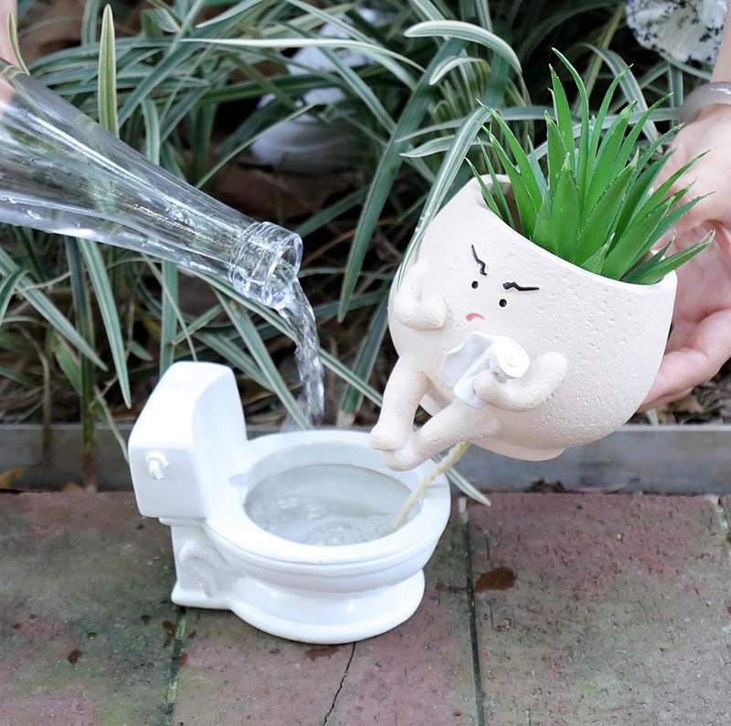 Funny Toilet Self Watering Succulent Planter