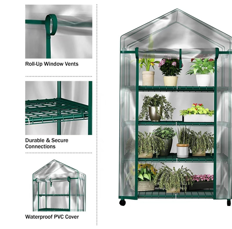 4-Tier Mini Greenhouse with Cover