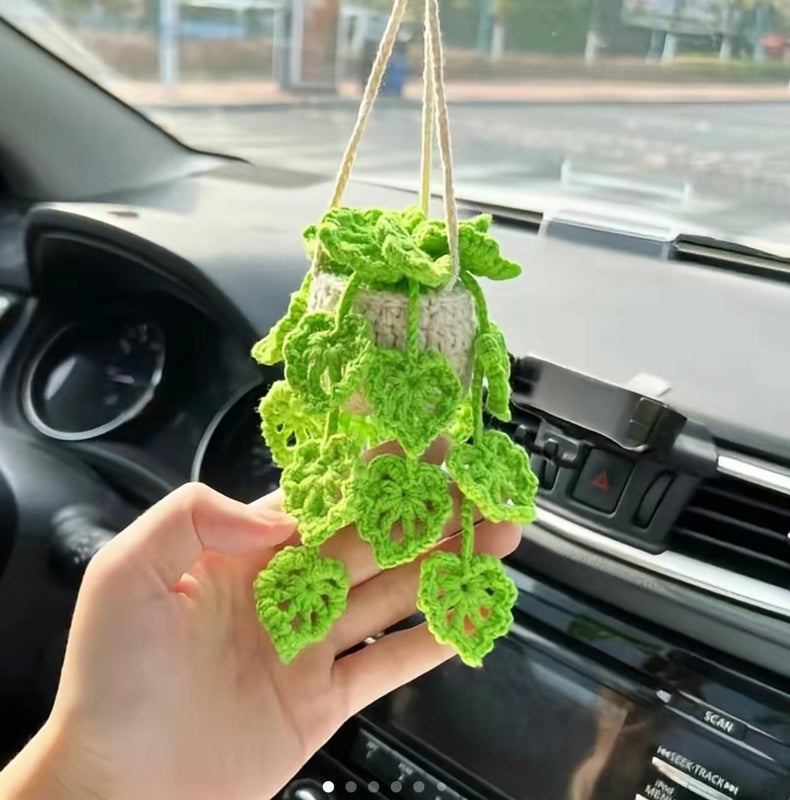 Crochet Plant Car Hanging Ornament