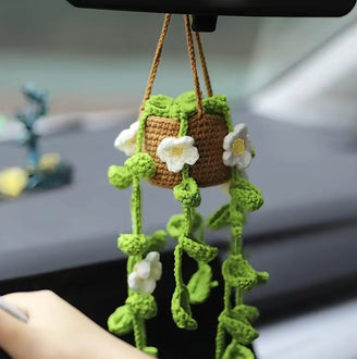 Crochet Plant Car Hanging Ornament