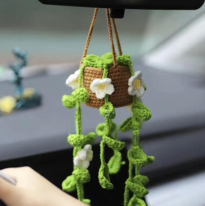 Crochet Plant Car Hanging Ornament