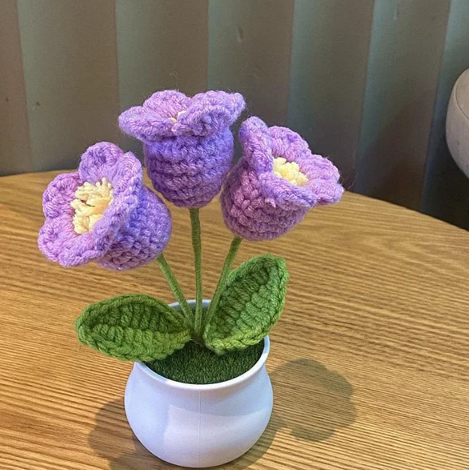Handmade Crochet Potted Flowers
