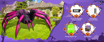 9 FT Purple Spider Halloween Inflatable
