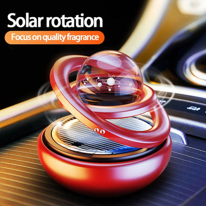 Hot Sale Levitation Crystal Ball Car Aromatherapy Diffuser Solar Energy Automatic Rotating Double Ring Popular Scent Dispenser