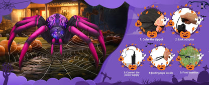 9 FT Purple Spider Halloween Inflatable
