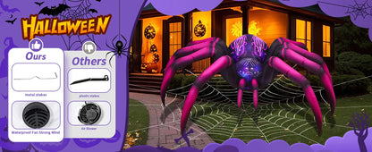 9 FT Purple Spider Halloween Inflatable