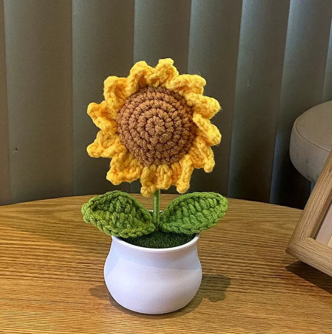 Handmade Crochet Potted Flowers