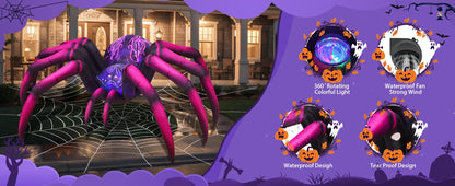 9 FT Purple Spider Halloween Inflatable