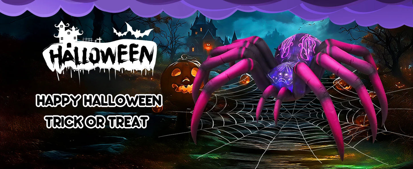9 FT Purple Spider Halloween Inflatable