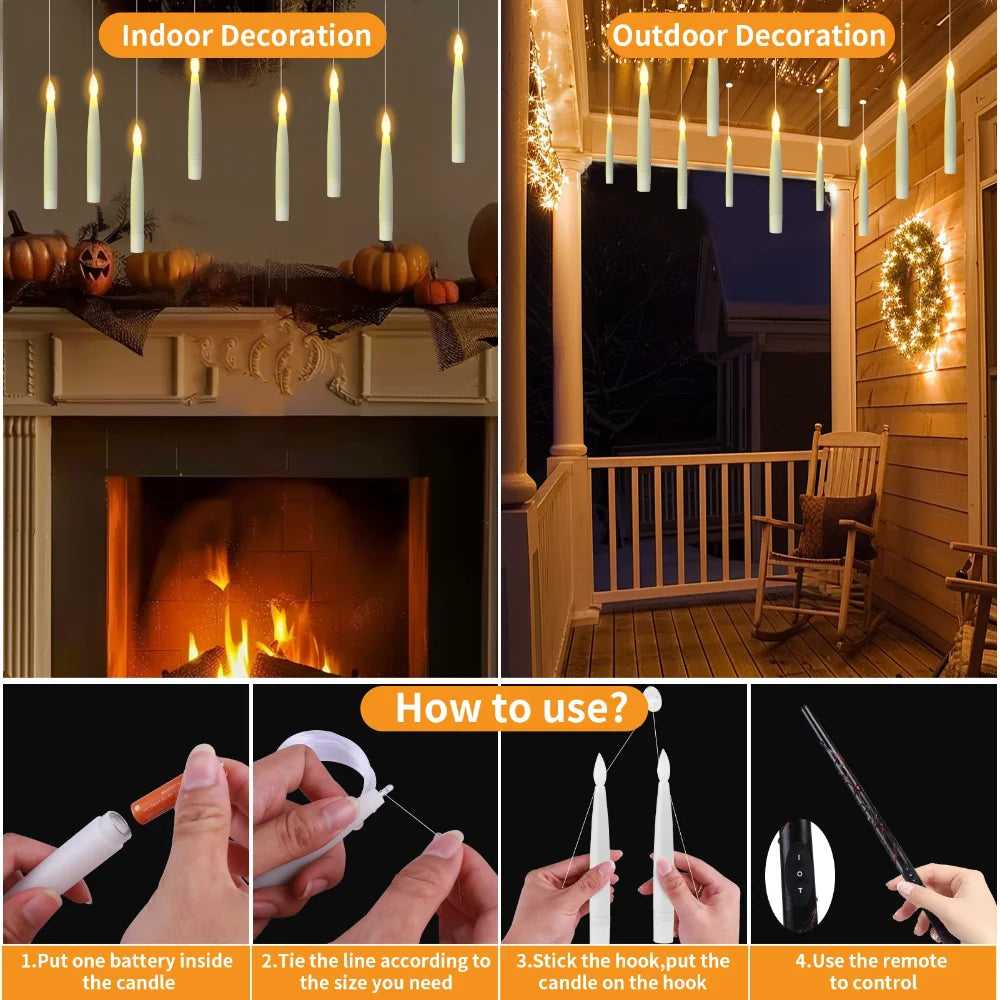 Floating Flameless Candles Set