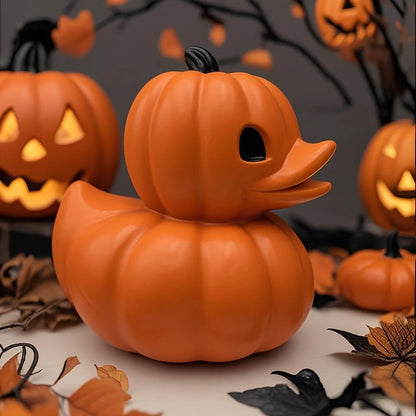 Festive Pumpkin Duck Ornament